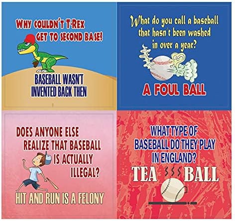 Creanoso Playing Baseball Funny Sports Jokes Stickers (10-Sheet) – Total 120 pcs (10 X 12pcs) Individual Small Size 2.1 x 2. Inches, Cool Themes Designs, Decor Art for Boys & Girls, Children, Teens