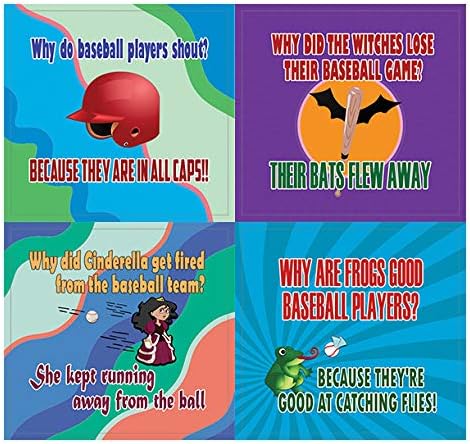 Creanoso Playing Baseball Funny Sports Jokes Stickers (10-Sheet) – Total 120 pcs (10 X 12pcs) Individual Small Size 2.1 x 2. Inches, Cool Themes Designs, Decor Art for Boys & Girls, Children, Teens