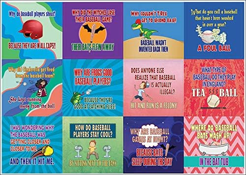 Creanoso Playing Baseball Funny Sports Jokes Stickers (10-Sheet) – Total 120 pcs (10 X 12pcs) Individual Small Size 2.1 x 2. Inches, Cool Themes Designs, Decor Art for Boys & Girls, Children, Teens