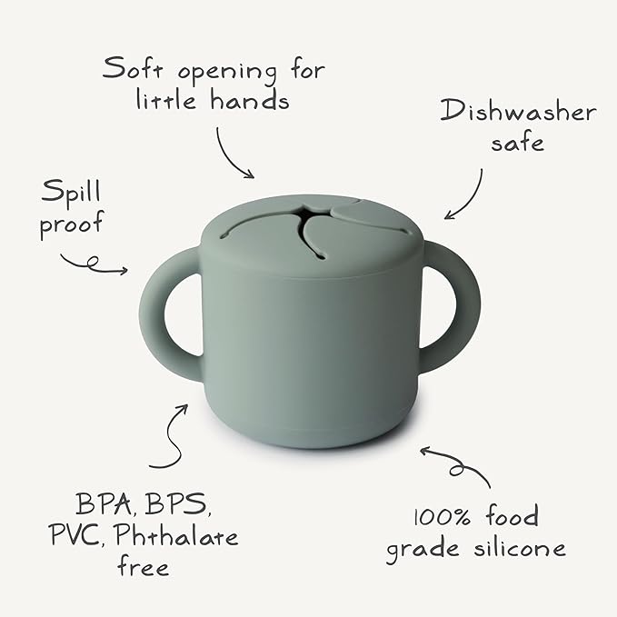 mushie Silicone Snack Cup | Spill Proof Food Container for Toddler and Baby (Whales)