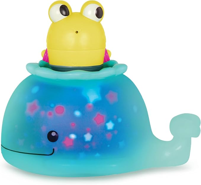 B. toys – Animal Bath Toys – Waterproof Bath Book – Light-up Whale & Color Changing Frog Squirt – Bath time Playset – 6 Months + – Glow & Splash, Tub Time Book