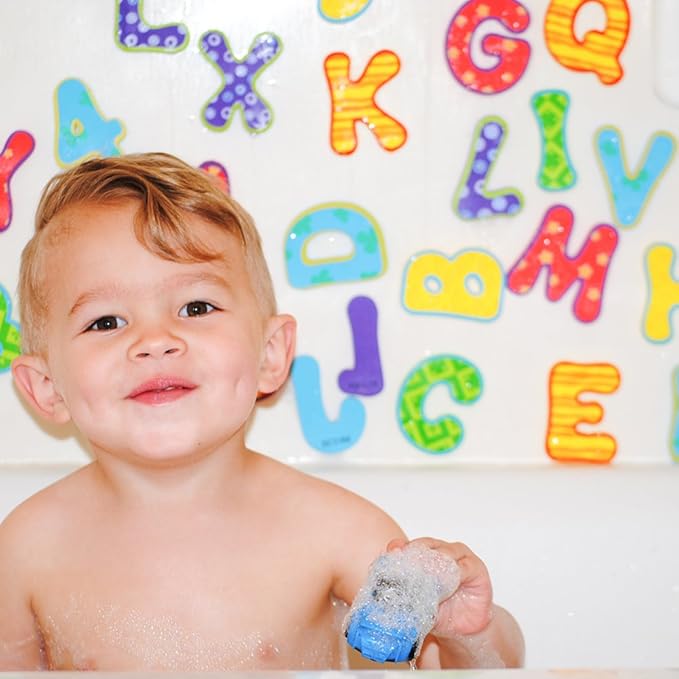 Nuby Floating Bath Tub Alphabet and Number Set, Soft Foam Educational Waterproof Letters and Numbers Toy, 36 Pieces