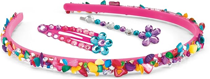 Shimmer 'N Sparkle Sparkling Headband and Barrettes - Make Your own Beaded Headbands and Barrettes Hair Accessories for Kids Birthday Present Ages 8 and Up