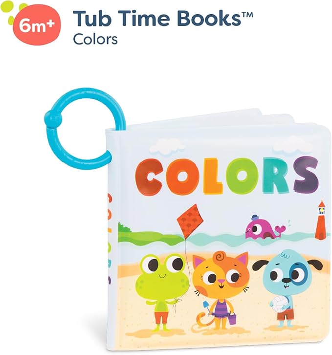 B. toys – Baby Bath Book – Educational Book for Babies – Book About Colors – Waterproof Bathtub Toys – 6 Months + – Tub Time Books - Colors