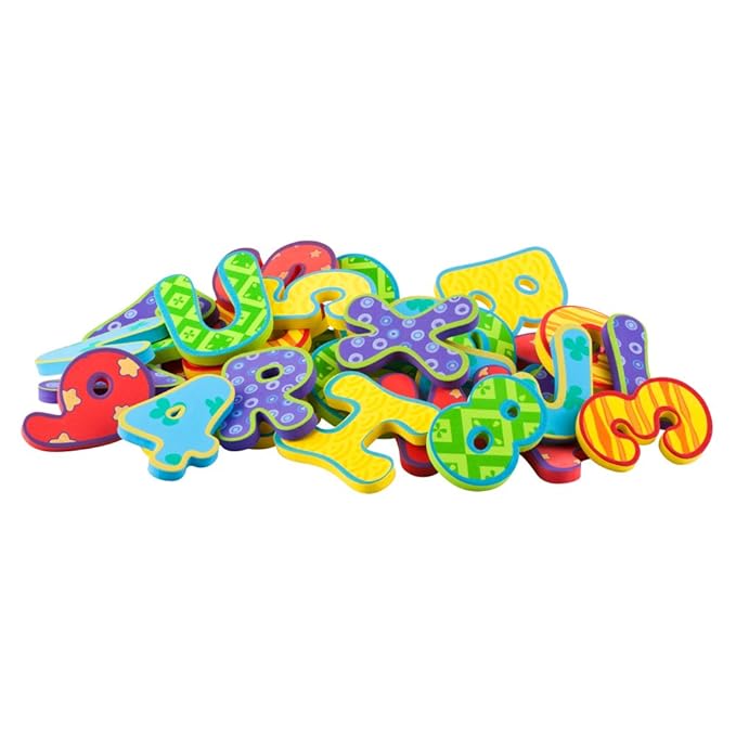 Nuby Floating Bath Tub Alphabet and Number Set, Soft Foam Educational Waterproof Letters and Numbers Toy, 36 Pieces