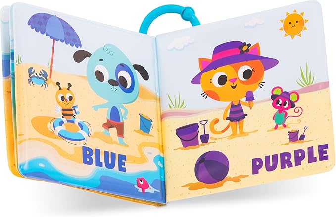 B. toys – Animal Bath Toys – Waterproof Bath Book – Light-up Whale & Color Changing Frog Squirt – Bath time Playset – 6 Months + – Glow & Splash, Tub Time Book