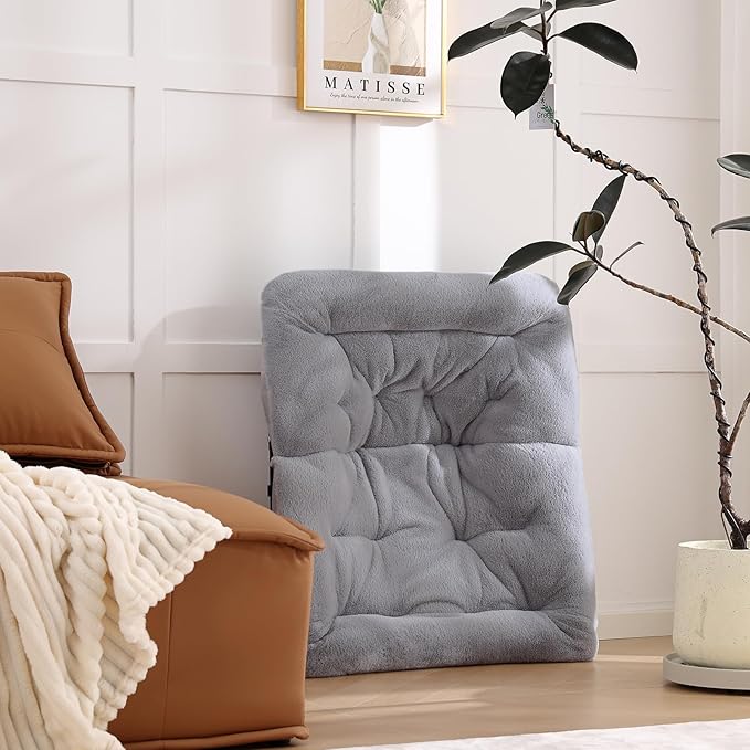 Comfy Saucer Chair with Ottoman, Oversized Folding Faux Fur Chair Soft Furry Lounge Lazy Chair with Metal Frame Moon Chair Accent Chair for Bedroom, Living Room, Dorm Rooms