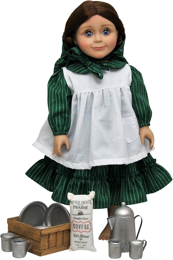 The Queen's Treasures 18 Inch Doll Kitchen Accessories, Little House on The Prairie 12 Piece 1880's Dishware Set Compatible for Use with American Girl Dolls