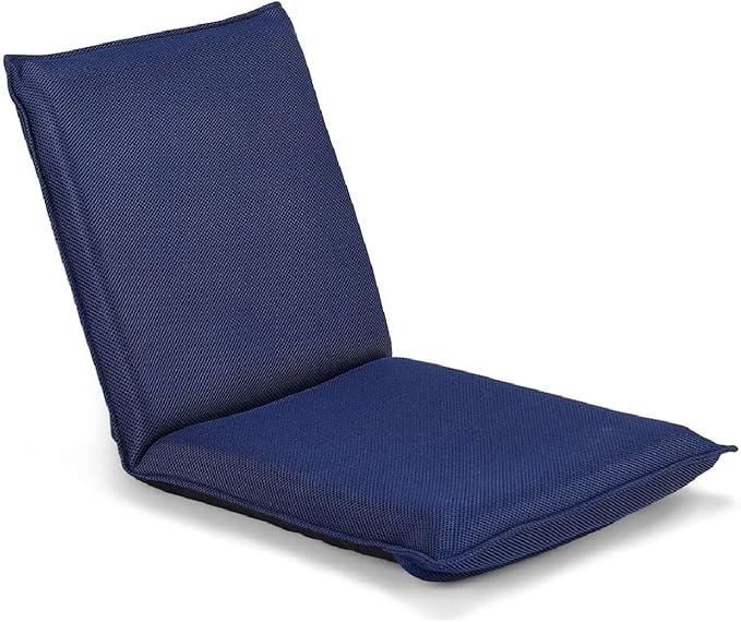 S AFSTAR Adjustable Floor Chair, Cushioned Lounger Recliner with 6-Position Comfortable Back Support & Thick Padded, Lazy Sofa Floor Gaming Chair, Floor Seat for Gaming Reading Meditation (Navy)