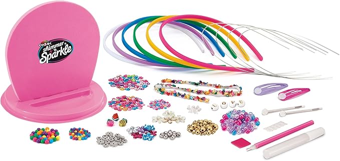 Shimmer 'N Sparkle Sparkling Headband and Barrettes - Make Your own Beaded Headbands and Barrettes Hair Accessories for Kids Birthday Present Ages 8 and Up