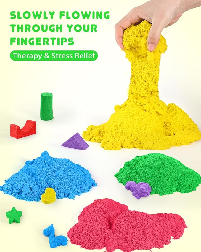 Play Sand Kit for Sandbox 11lb Oversized Package Magic Sand Bulk Sensory Sand Kit for Kids Boys and Girls (Green Tray)