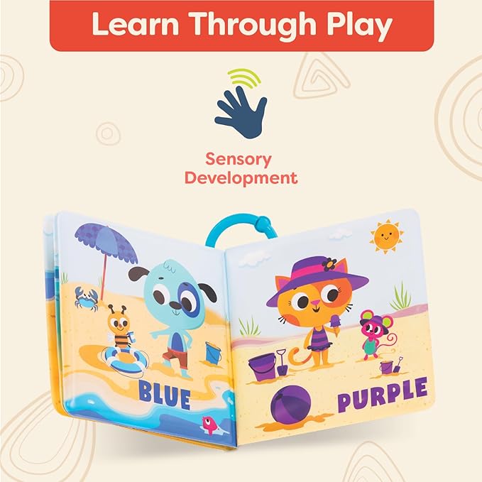 B. toys – Baby Bath Book – Educational Book for Babies – Book About Colors – Waterproof Bathtub Toys – 6 Months + – Tub Time Books - Colors