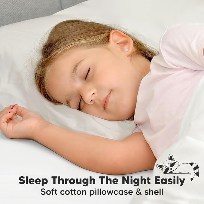 Toddler Pillow with Pillowcase - 13x18 My Little Dreamy Pillow, Organic Cotton Toddler Pillows for Sleeping, Kids Pillow, Travel Pillows, Mini Pillow, Nursery Pillow, Toddler Bed Pillow (Clay)