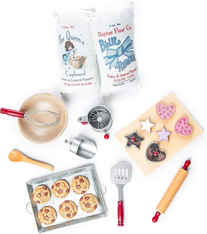 The Queen's Treasures 18 Inch Doll Accessories, 23 Pc Vintage Style Baking Tool Set and Food, Compatible with American Girl Kitchen Furniture