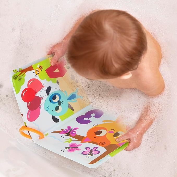 B. toys – Animal Bath Toys – Waterproof Bath Book – Light-up Whale & Color Changing Frog Squirt – Bath time Playset – 6 Months + – Glow & Splash, Tub Time Book