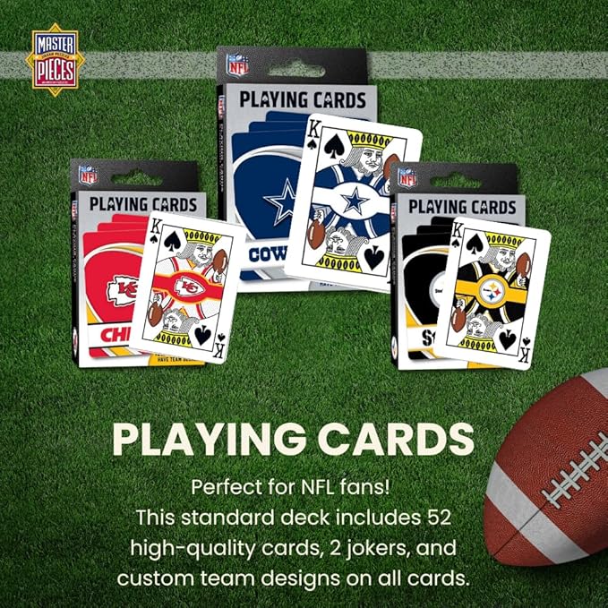 MasterPieces - NFL Playing Cards, Officially Licensed Los Angeles Chargers Football Deck, Family Games for Adults and Kids, Standard Index