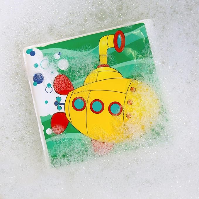 Nuby Bath Fun Time Book with Water-Proof Pages and Surprise Squeaker, Early Education, 0 M+