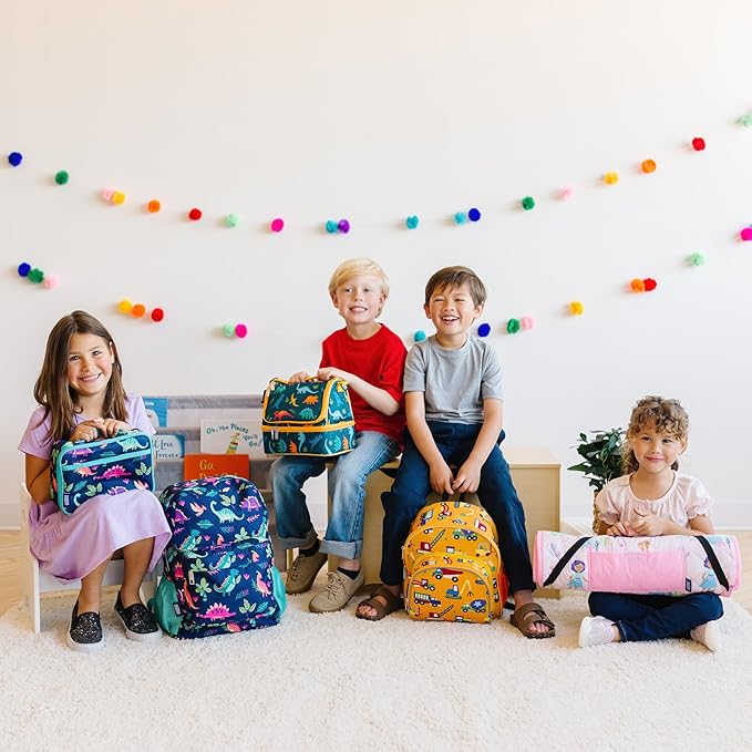 Wildkin Kids Insulated Lunch Box Bag for Boys & Girls, Reusable Kids Lunch Box is Perfect for Early Elementary Daycare School Travel, Ideal for Hot or Cold Snacks & Bento Boxes (Peace Signs)