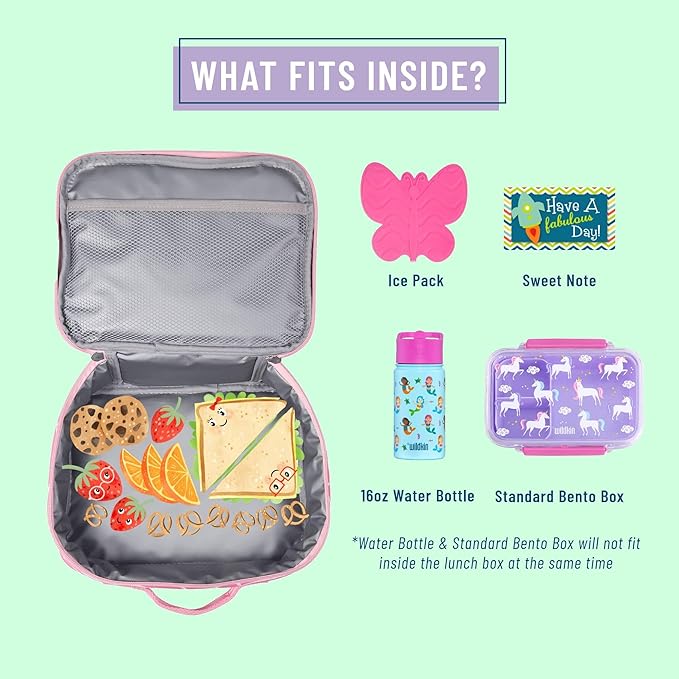 Wildkin Kids Insulated Lunch Box Bag for Boys & Girls, Reusable Kids Lunch Box is Perfect for Elementary, Ideal Size for Packing Hot or Cold Snacks for School & Travel Bento Bags (Pink Giraffe)