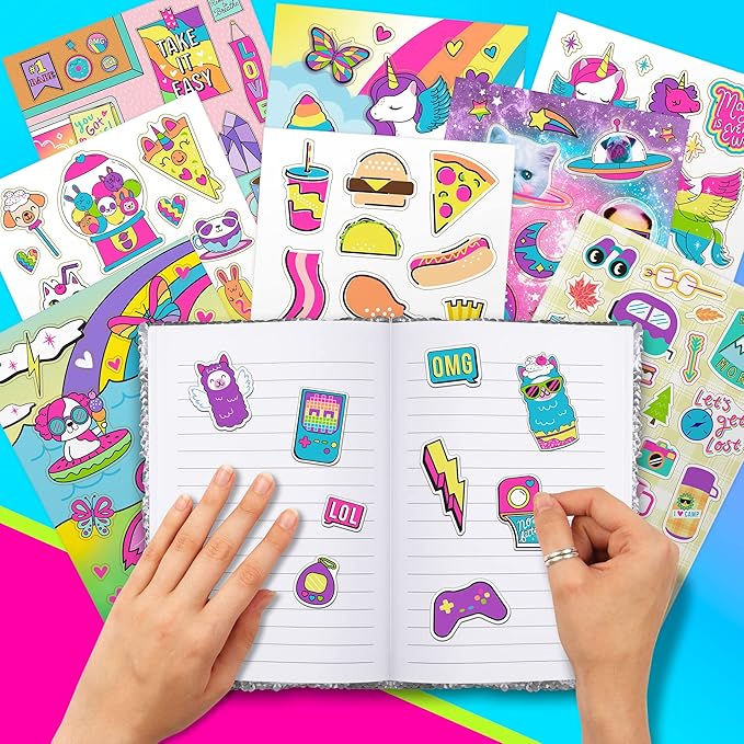 Fashion Angels 1,000+ Totally Rainbow Sticker Book Multi Pack, Bulk Pack of 4 Colorful Craft Sticker Books, Ideal Gift & Party Favor for Kids, Tweens, Teens