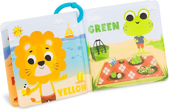 B. toys – Animal Bath Toys – Waterproof Bath Book – Light-up Whale & Color Changing Frog Squirt – Bath time Playset – 6 Months + – Glow & Splash, Tub Time Book