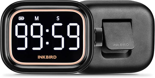 Digital Kitchen Timer for Cooking, INKBIRD Rechargeable 4-Levels Alarm Productivity Timer IDT-02 for Kids, Adults, Teachers, Large LED Smart Countdown Countup Magnetic Timer for Classroom Office