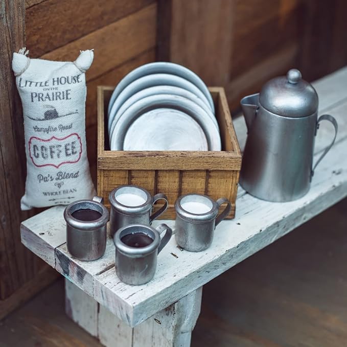 The Queen's Treasures 18 Inch Doll Kitchen Accessories, Little House on The Prairie 12 Piece 1880's Dishware Set Compatible for Use with American Girl Dolls