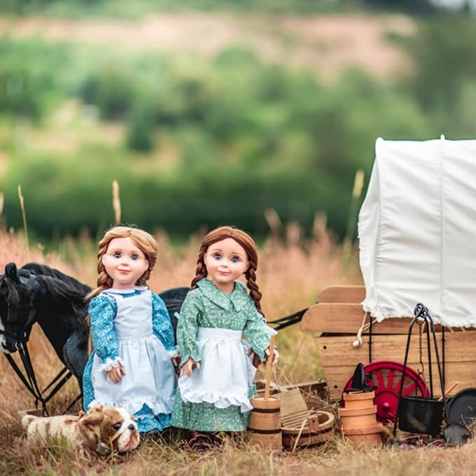 The Queen's Treasures 18 Inch Doll Kitchen Accessories, Little House on The Prairie 12 Piece 1880's Dishware Set Compatible for Use with American Girl Dolls