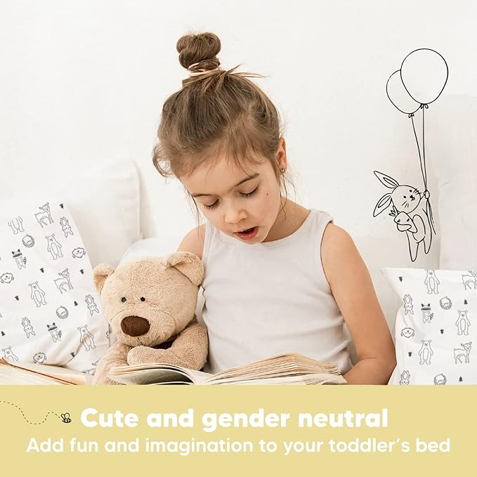 Toddler Pillow with Pillowcase - 13x18 My Little Dreamy Pillow, Organic Cotton Toddler Pillows for Sleeping, Kids Pillow,Travel Pillows,Mini Pillow,Nursery Pillow,Toddler Bed Pillow (KeaFriends)