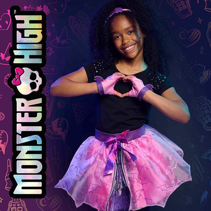 Monster High Draculaura Fashion Tutu Set Amazon Exclusive, 3-Pieces, 4-6X, Dress Up and Pretend Play, Pink, Kids Toys for Ages 6 Up by Just Play