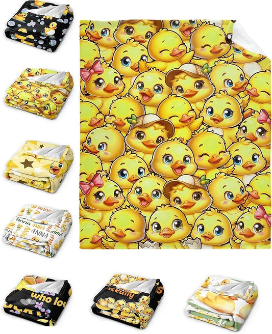 Little Yellow Ducks Adult duck Blanket Kids Funny Blanket Suitable for Bedroom Living Room bed sofa Crib Couch Chair outdoor All Season Items That Yellow Duck Lovers Will Love 40"x30"for Pets